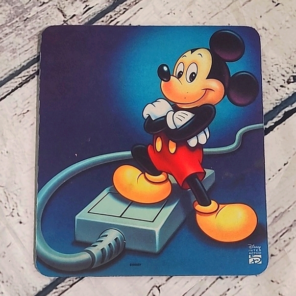 Vintage 90s Disney Interactive Mickey Mouse Computer Mouse MousePad Pad Office - Picture 3 of 12